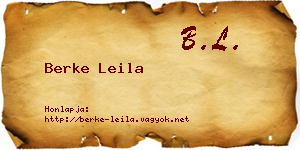 Berke Leila névjegykártya